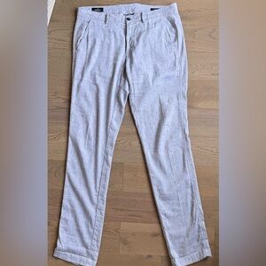 Mason’s Torino Style Linen Blend Casual Dress Trousers Light Blue EU 52 Italy